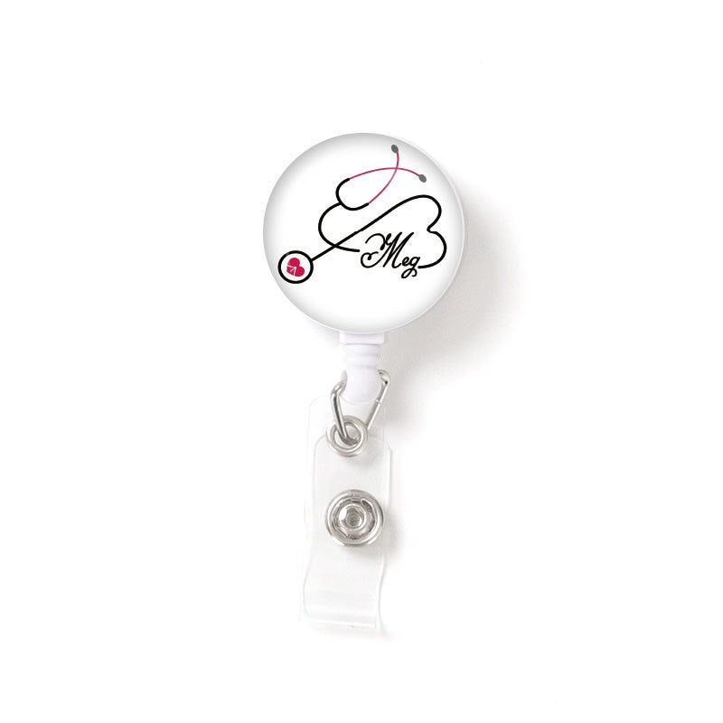 Retractable Buckle Glass Nurse Badge and Pass Holder