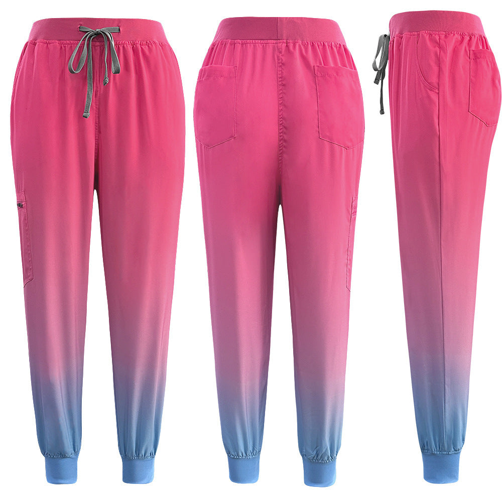 Gradient Color Men's And Women's Same Doctor Nurse Beauty Salon SPA Work Uniforms Suit
