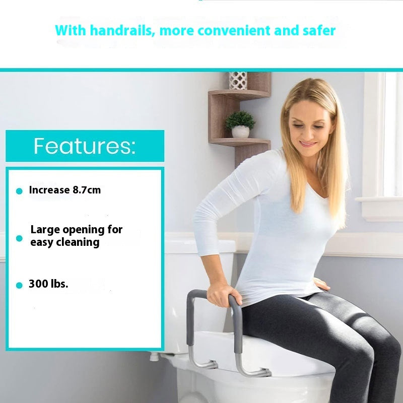Elderly Toilet Booster Seat Stand-up Device With Armrest