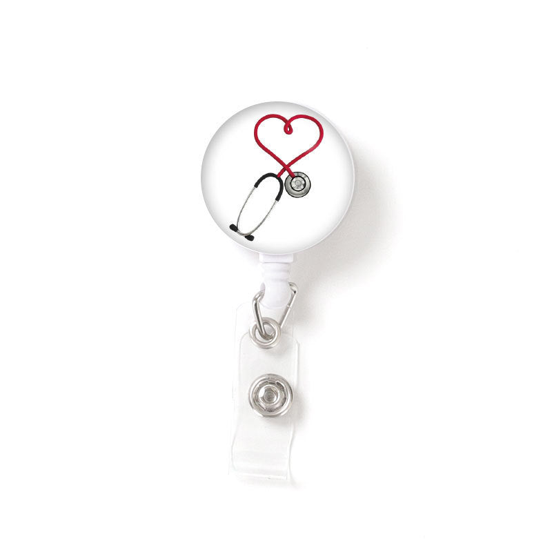 Retractable Buckle Glass Nurse Badge and Pass Holder