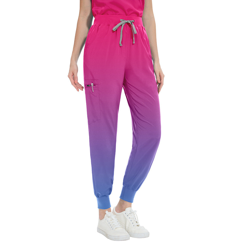 Gradient Color Men's And Women's Same Doctor Nurse Beauty Salon SPA Work Uniforms Suit