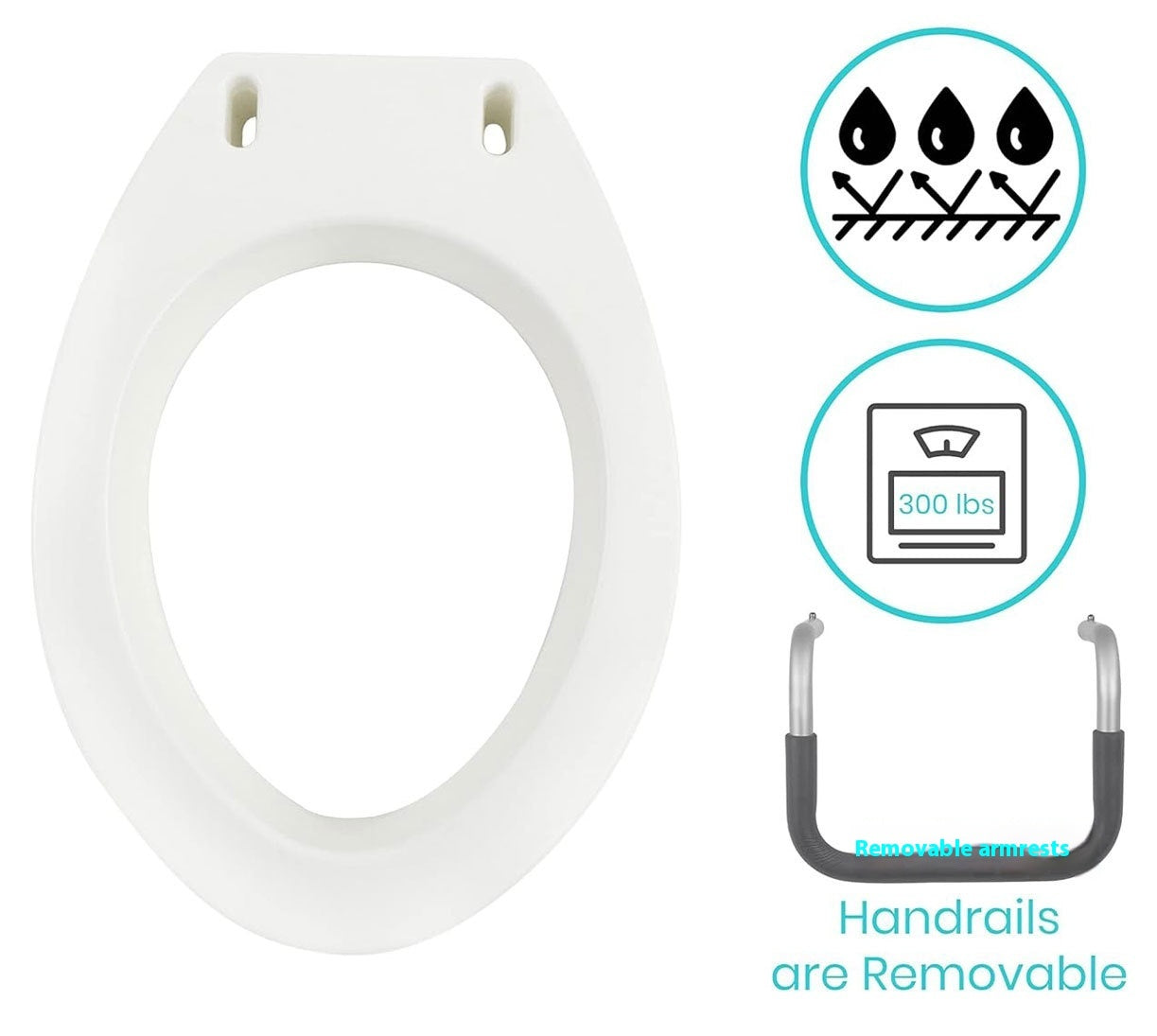Elderly Toilet Booster Seat Stand-up Device With Armrest
