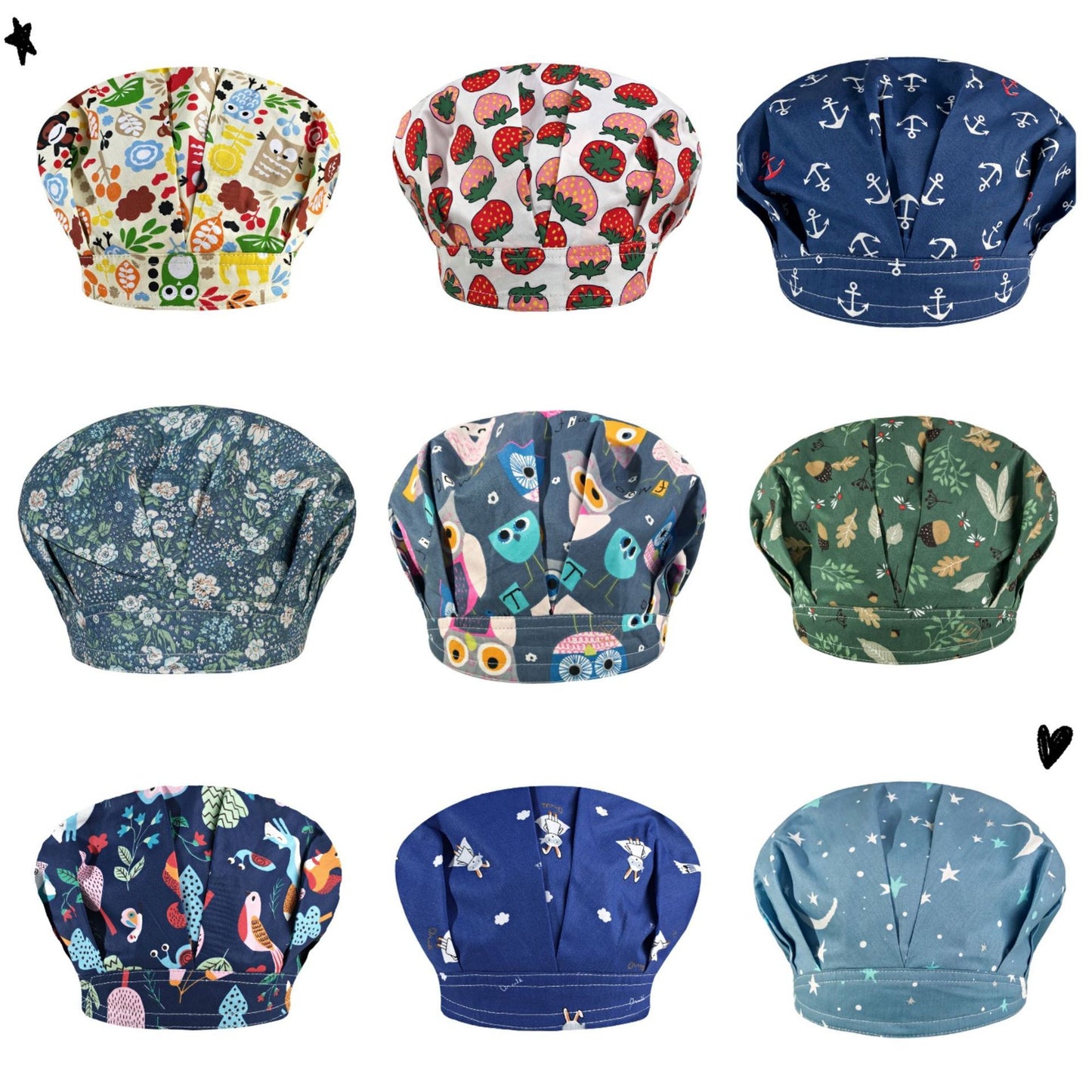 Fluffy Pure Cotton Printing Operating Room Hat