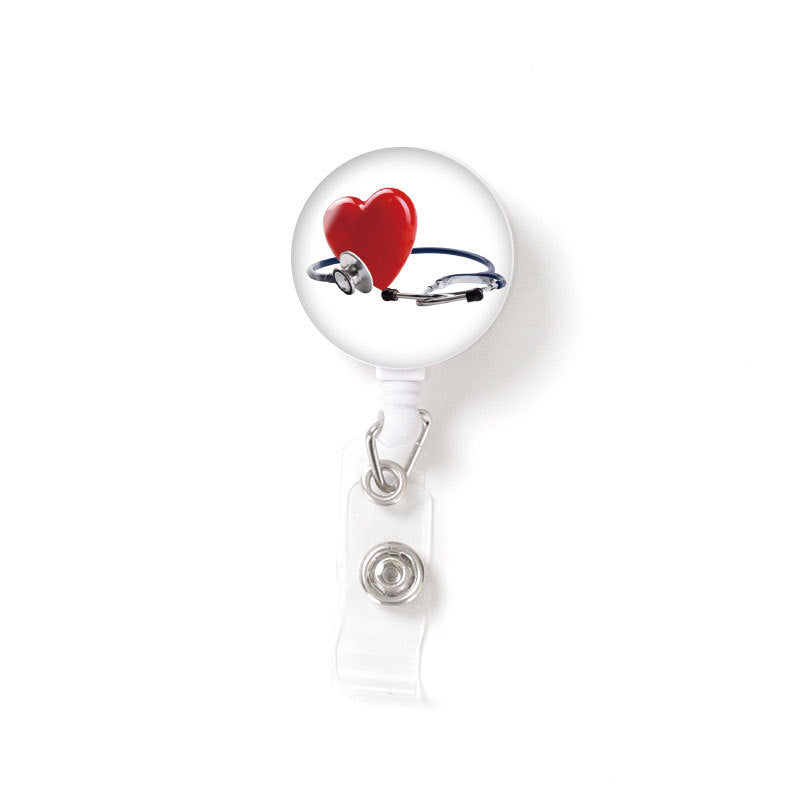 Retractable Buckle Glass Nurse Badge and Pass Holder