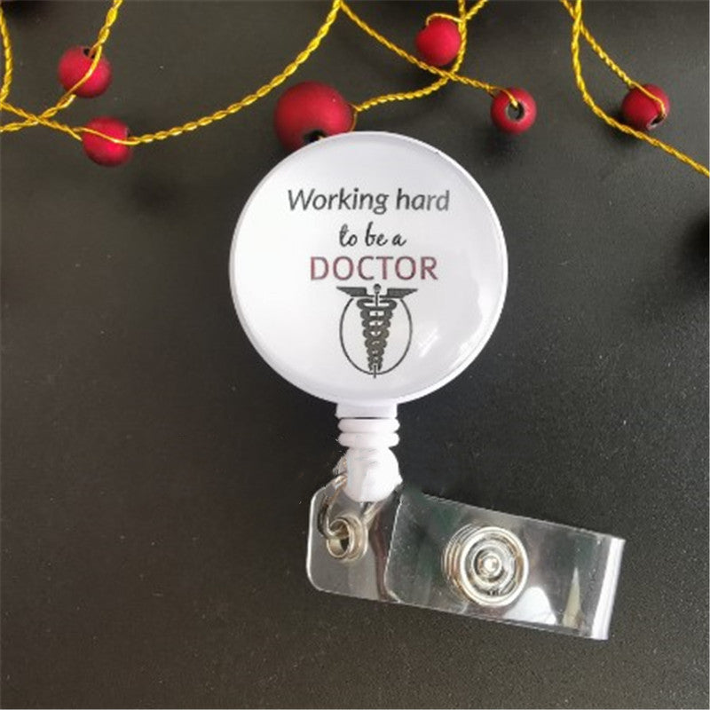 Retractable Buckle Glass Nurse Badge and Pass Holder