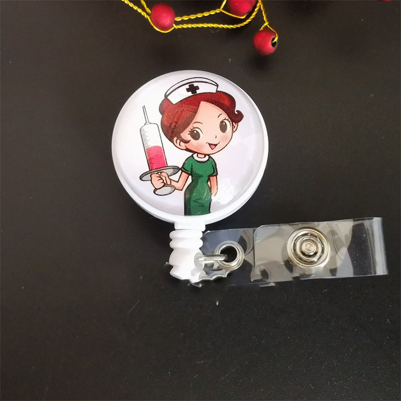 Retractable Buckle Glass Nurse Badge and Pass Holder