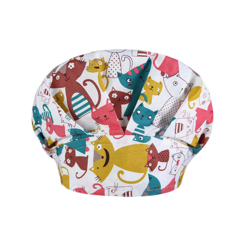 Fluffy Pure Cotton Printing Operating Room Hat