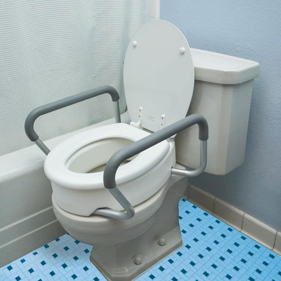 Elderly Toilet Booster Seat Stand-up Device With Armrest