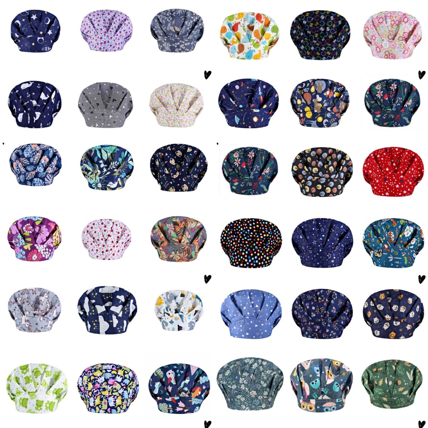 Fluffy Pure Cotton Printing Operating Room Hat