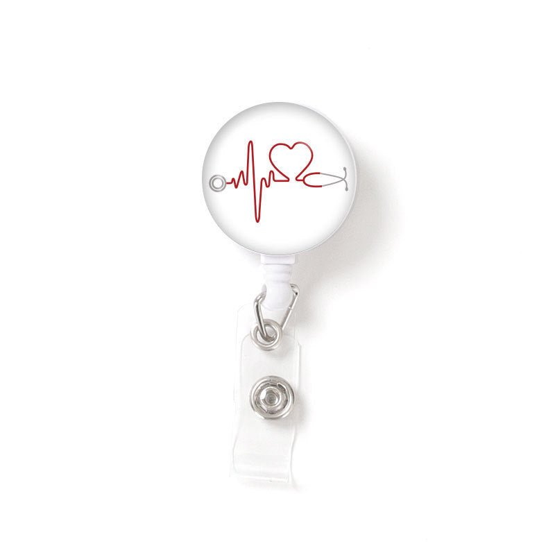 Retractable Buckle Glass Nurse Badge and Pass Holder
