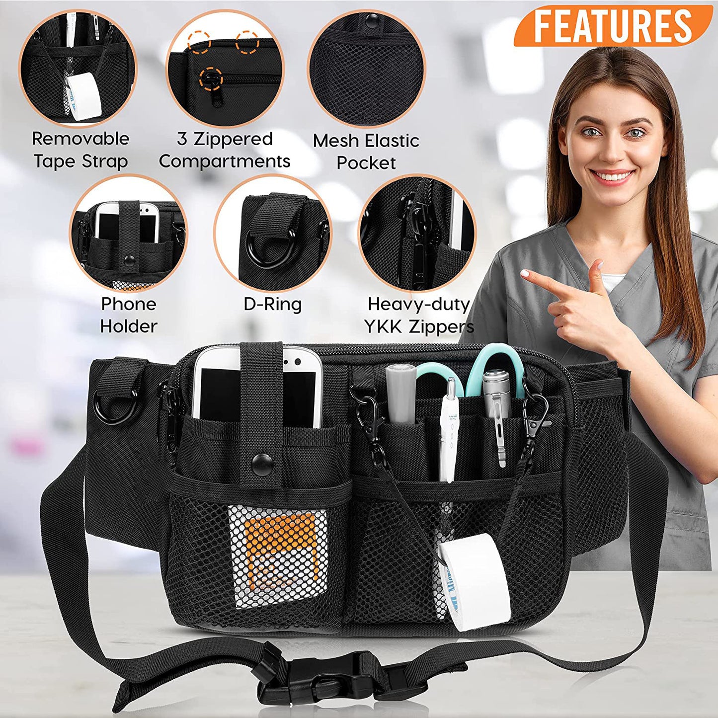 Nurse Tool Storage Waist Bag, Nurse Toolkit