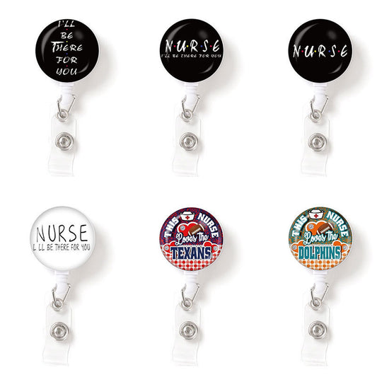 Retractable  Buckle Glass Nurse Badge and Pass Holder